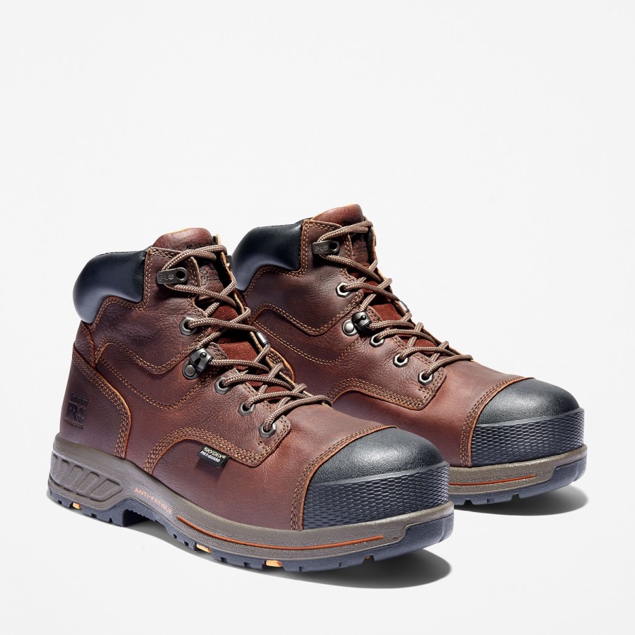 Timberland Ireland Brown Distressed Full-Grain Men's Pro Helix Hd Met Guard Composite Toe Work Boot