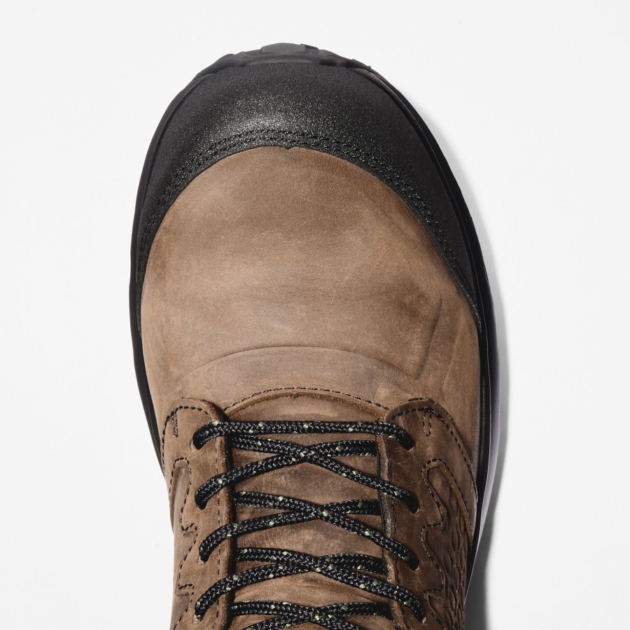 Timberland Ireland Brown Full-Grain/Green Men's Reaxion Composite Toe Waterproof Work Sneaker