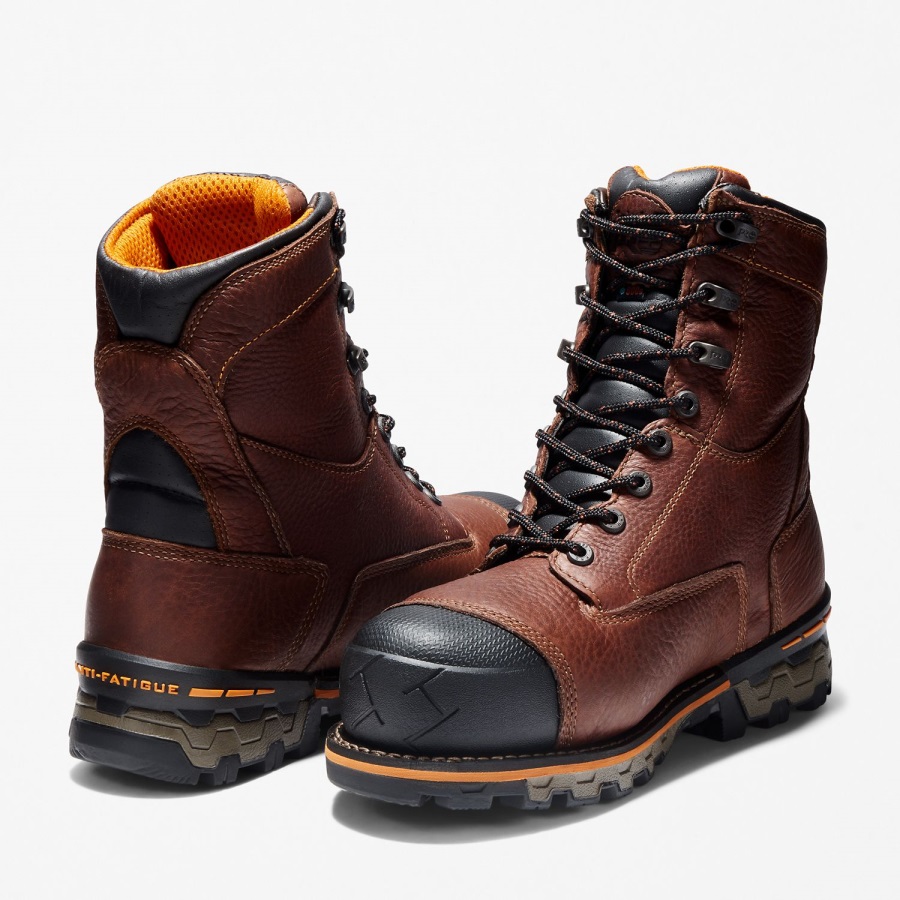 Timberland Ireland Brown Full-Grain Men's Boondock 8 Composite Toe Waterproof Work Boot
