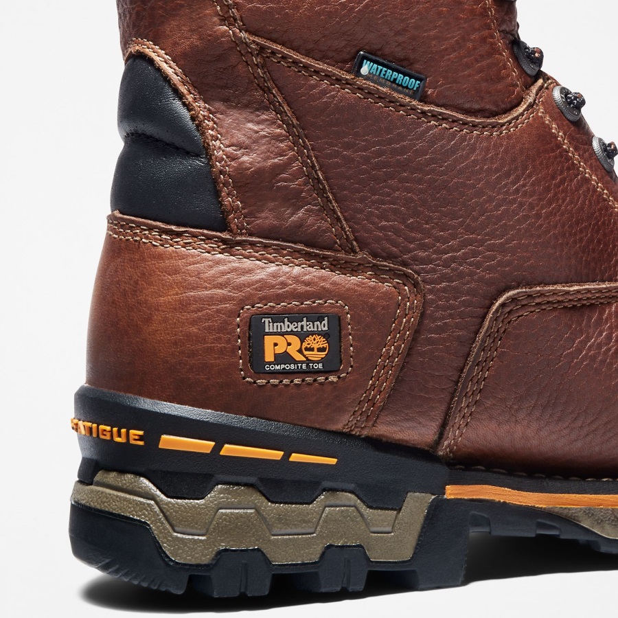 Timberland Ireland Brown Full-Grain Men's Boondock 8 Composite Toe Waterproof Work Boot