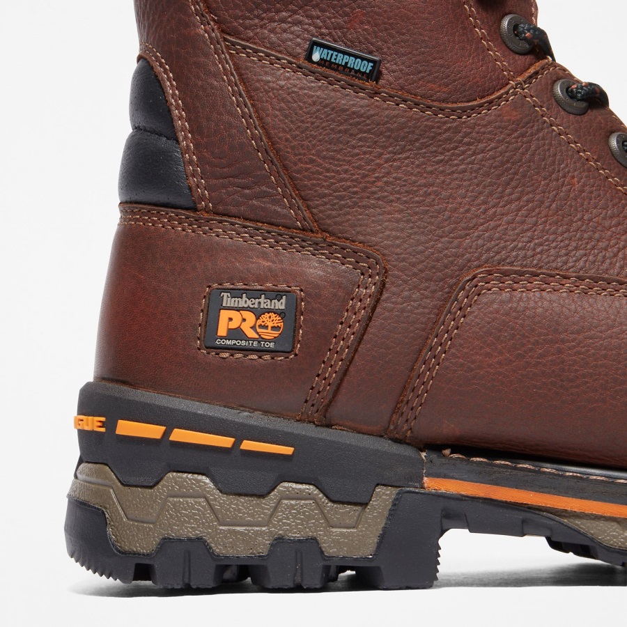 Timberland Ireland Brown Full-Grain Men's Boondock 8 Composite Toe Waterproof Work Boot
