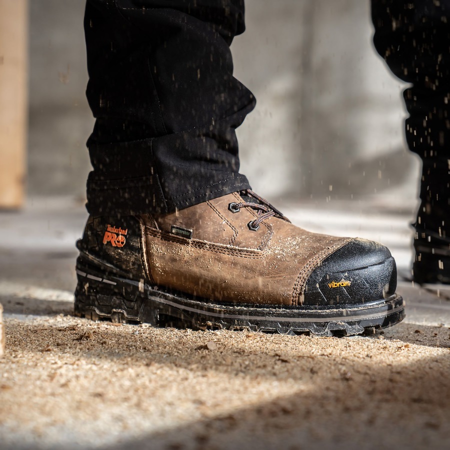 Timberland Ireland Brown Full-Grain Men's Boondock Hd 6 Composite Toe Waterproof Work Boot