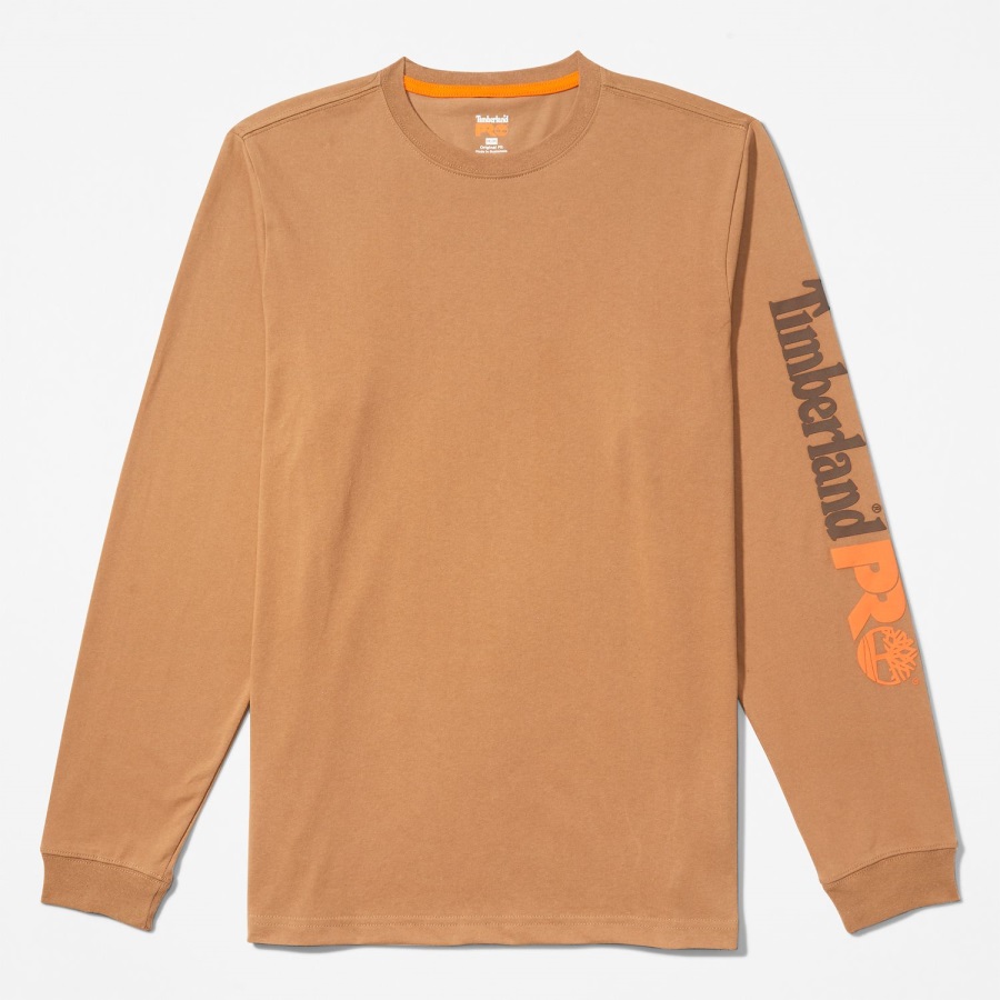 Timberland Ireland Brown Men's Pro Base Plate Long-Sleeve Wicking T-Shirt