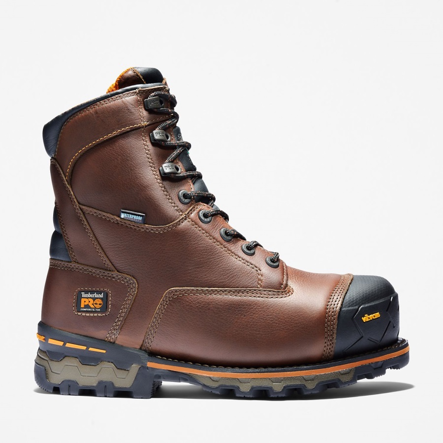 Timberland Ireland Brown Men's Pro Boondock 8-Inch Waterproof Insulated Comp-Toe Work Boots