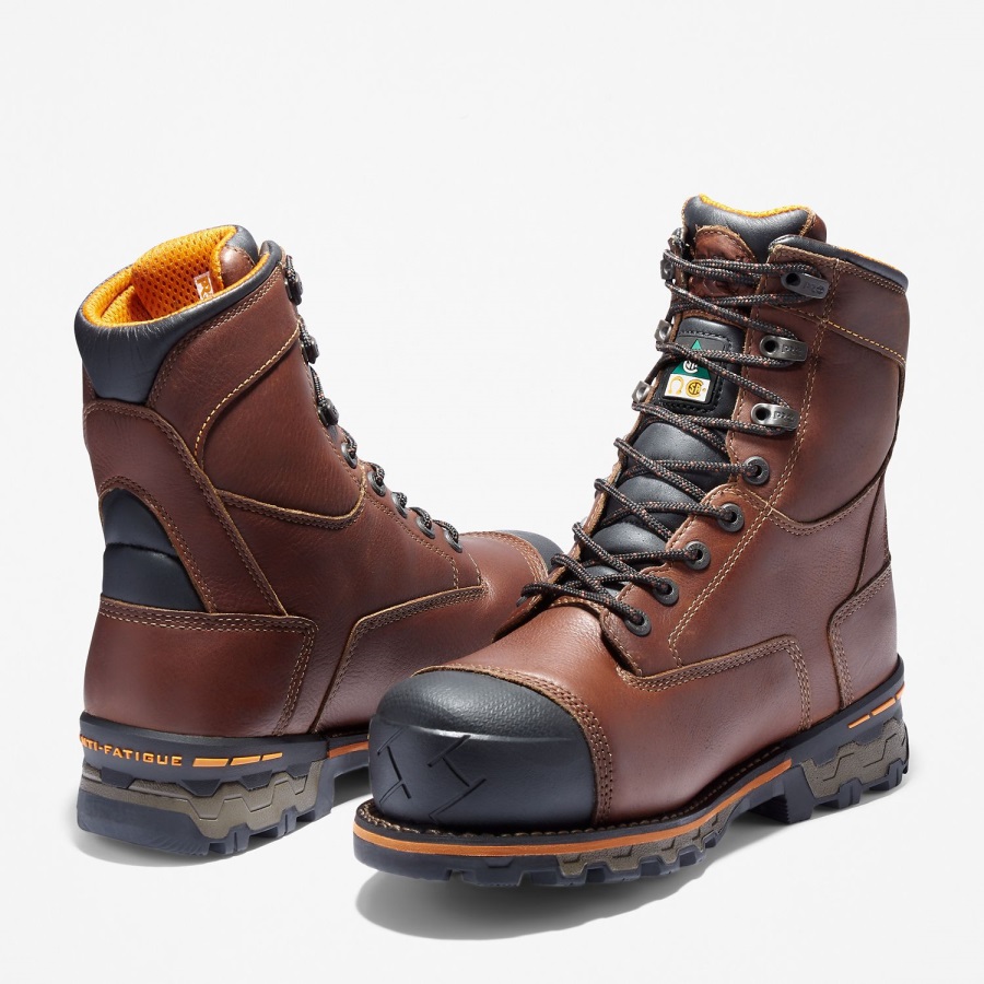 Timberland Ireland Brown Men's Pro Boondock 8-Inch Waterproof Insulated Comp-Toe Work Boots