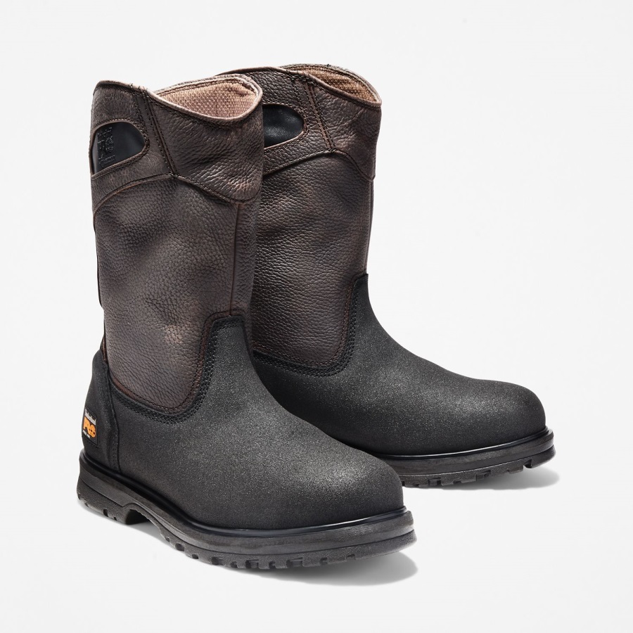 Timberland Ireland Brown Oiled Full-Grain Men's Powerwelt Pull On Steel Toe Work Boot