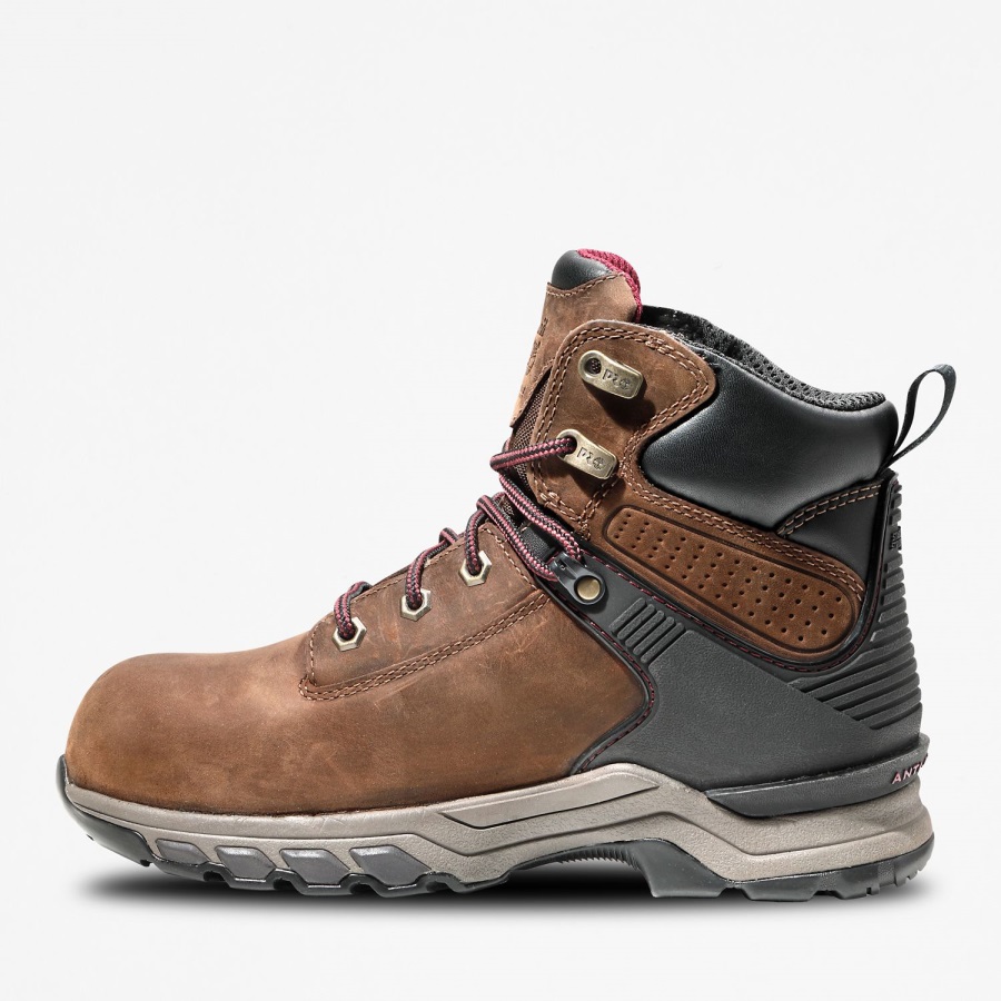 Timberland Ireland Brown/Purple Women's Hypercharge 6-Inch Waterproof Comp-Toe Boots