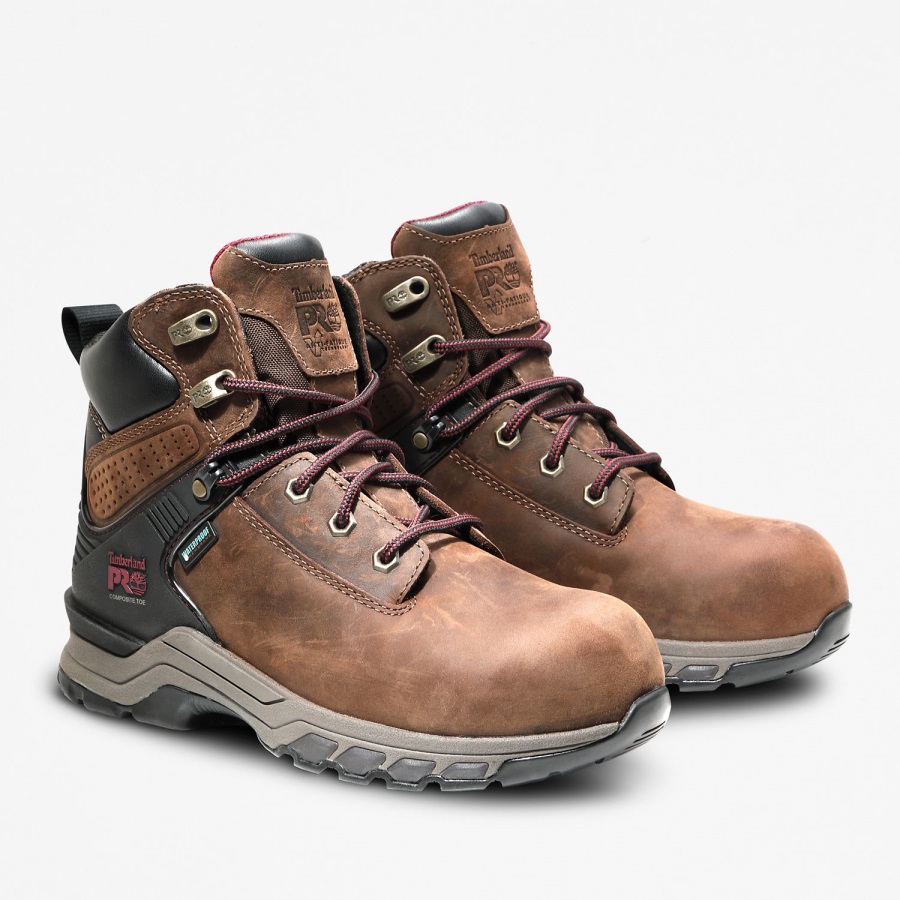 Timberland Ireland Brown/Purple Women's Hypercharge 6-Inch Waterproof Comp-Toe Boots