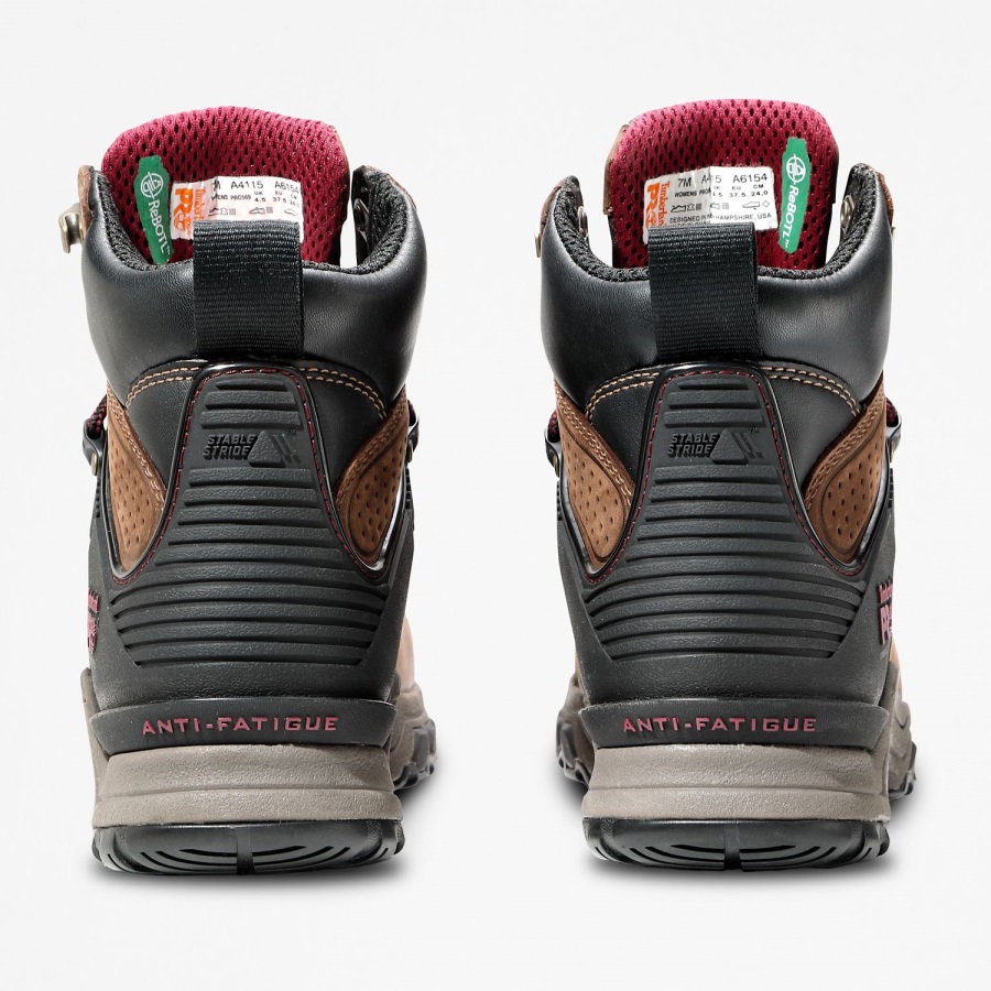 Timberland Ireland Brown/Purple Women's Hypercharge 6-Inch Waterproof Comp-Toe Boots