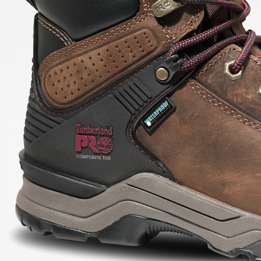 Timberland Ireland Brown/Purple Women's Hypercharge 6-Inch Waterproof Comp-Toe Boots