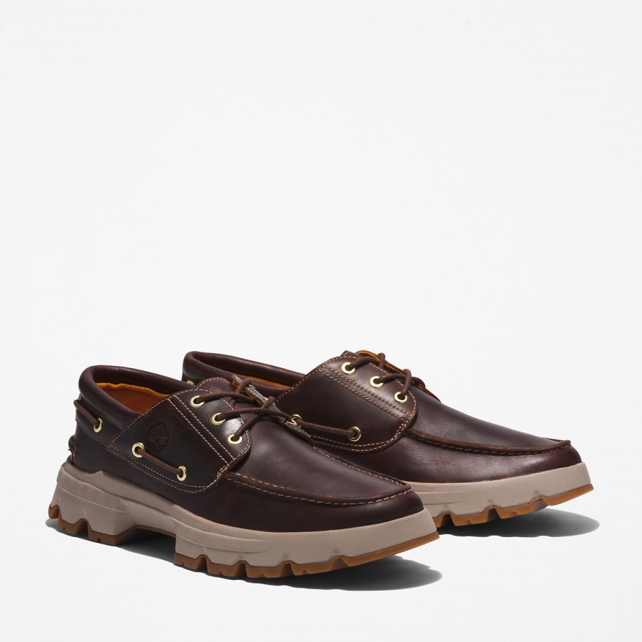 Timberland Ireland Burgundy Regenerative Leather Men's Greenstride Tbl Originals Ultra Ek+ Moc-Toe Boat Shoes