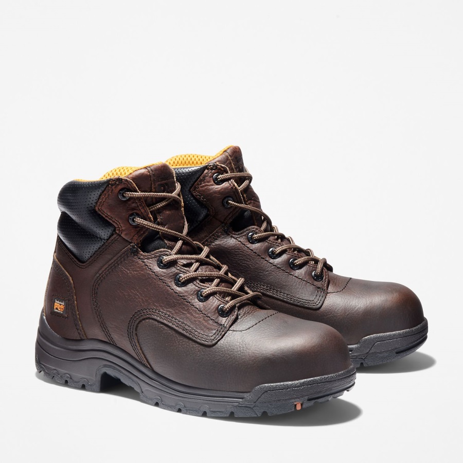 Timberland Ireland Camel Brown Full-Grain Men's Titan 6 Composite Toe Work Boot