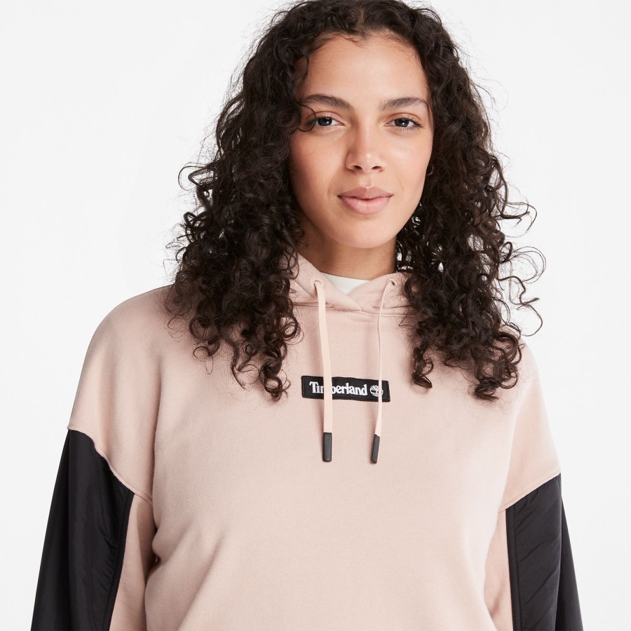 Timberland Ireland Cameo Rose Women's Colorblock Mixed-Media Hoodie