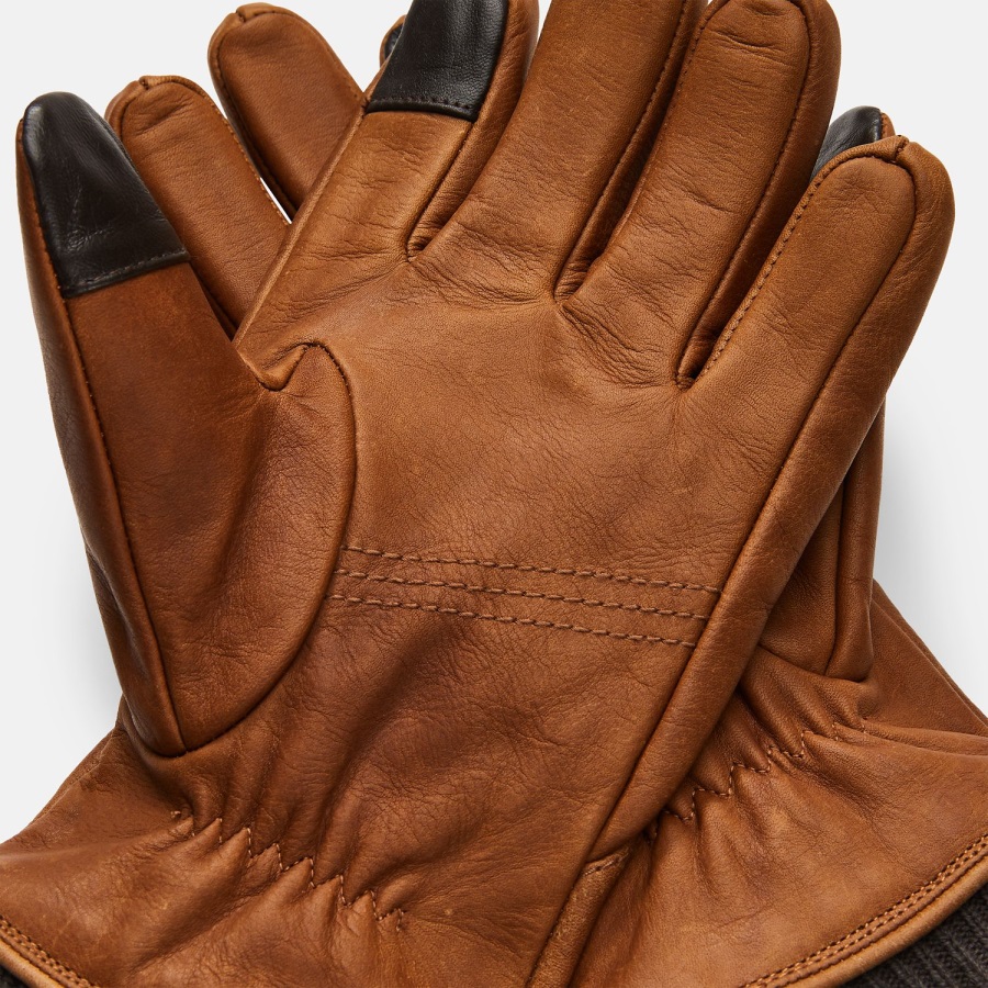 Timberland Ireland Cognac Men's Redwood Falls Heirloom Leather Gloves