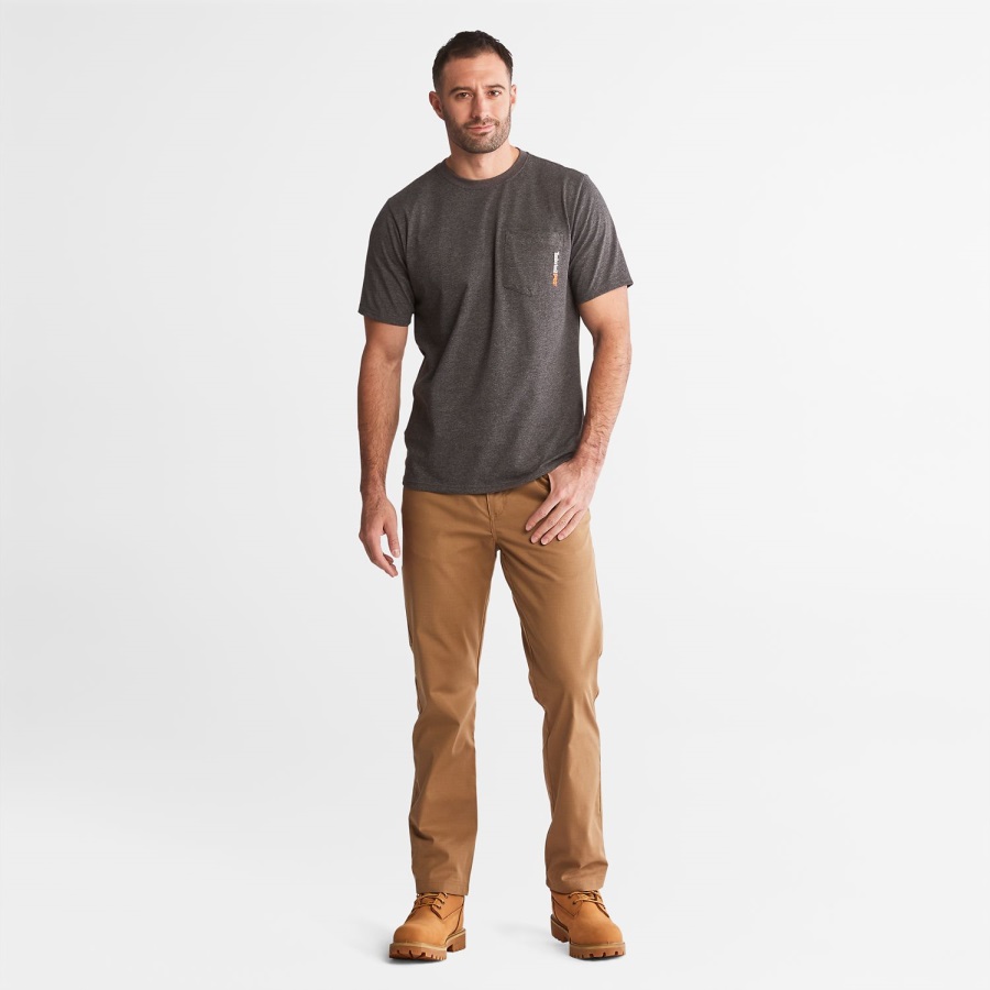Timberland Ireland Dark Charcoal Heather Men's Pro Base Plate Blended Short-Sleeve T-Shirt