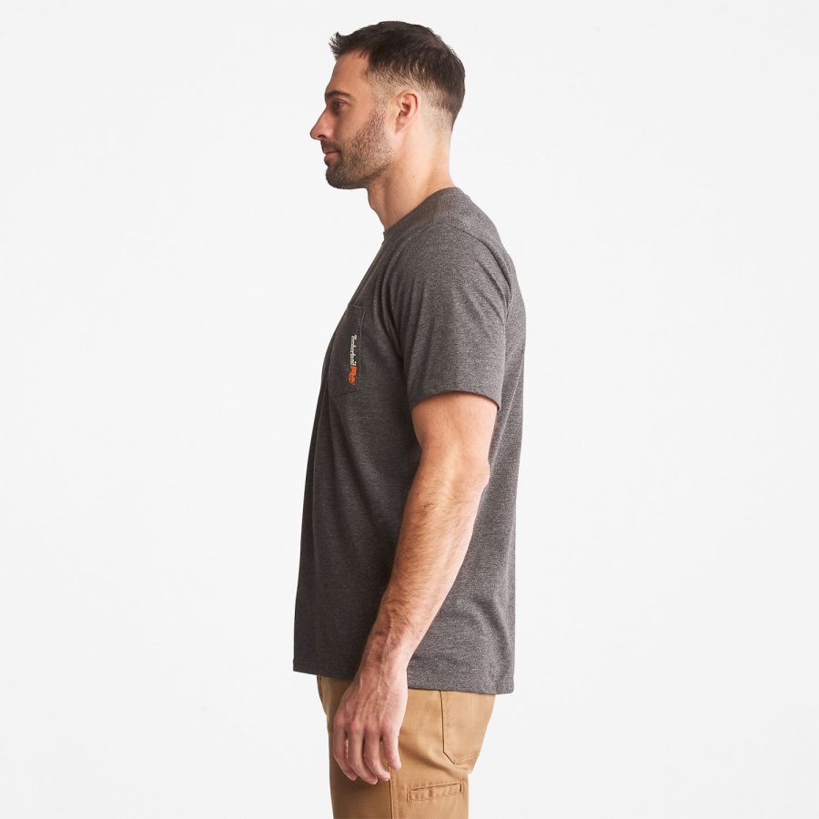 Timberland Ireland Dark Charcoal Heather Men's Pro Base Plate Blended Short-Sleeve T-Shirt