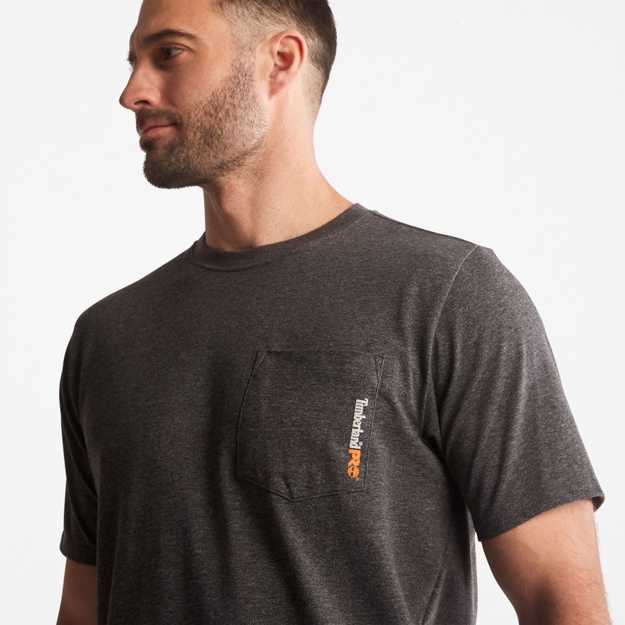 Timberland Ireland Dark Charcoal Heather Men's Pro Base Plate Blended Short-Sleeve T-Shirt