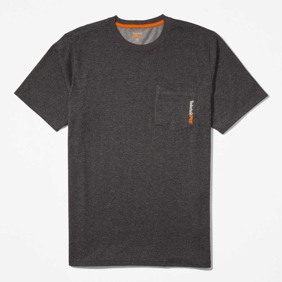 Timberland Ireland Dark Charcoal Heather Men's Pro Base Plate Blended Short-Sleeve T-Shirt