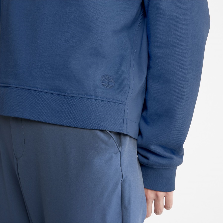 Timberland Ireland Dark Denim Women's Mixed-Media Hoodie Sweatshirt