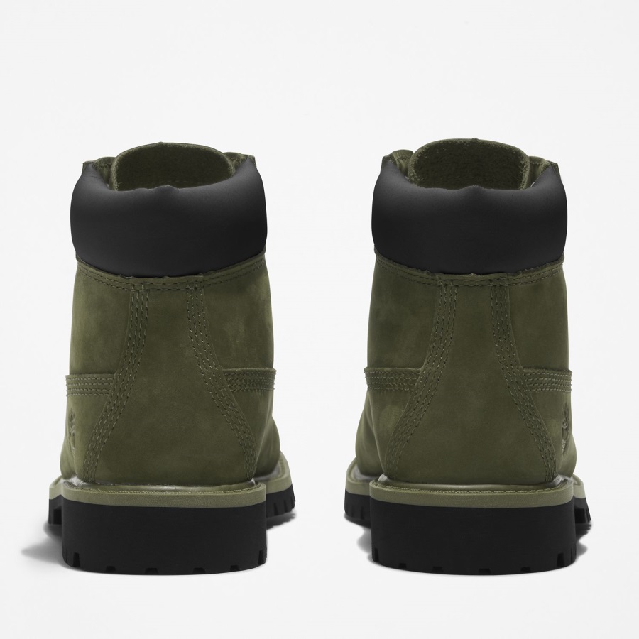 Timberland Ireland Dark Green Nubuck Youth Premium 6-Inch Waterproof Boots