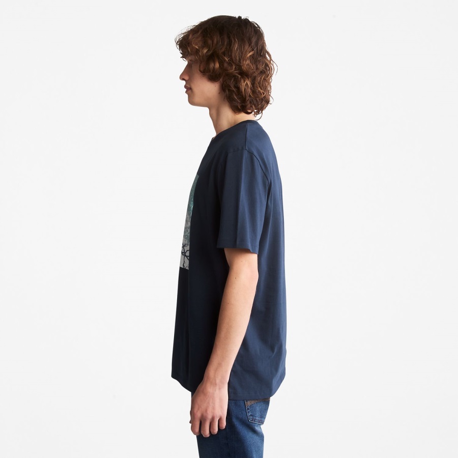 Timberland Ireland Dark Sapphire Men's Nature Needs Heroes Front-Graphic T-Shirt