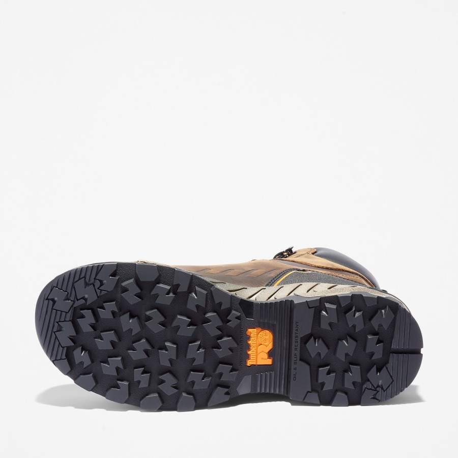 Timberland Ireland Distressed Brown Full-Grain Men's Work Summit 8 Composite Toe Waterproof Work Boot