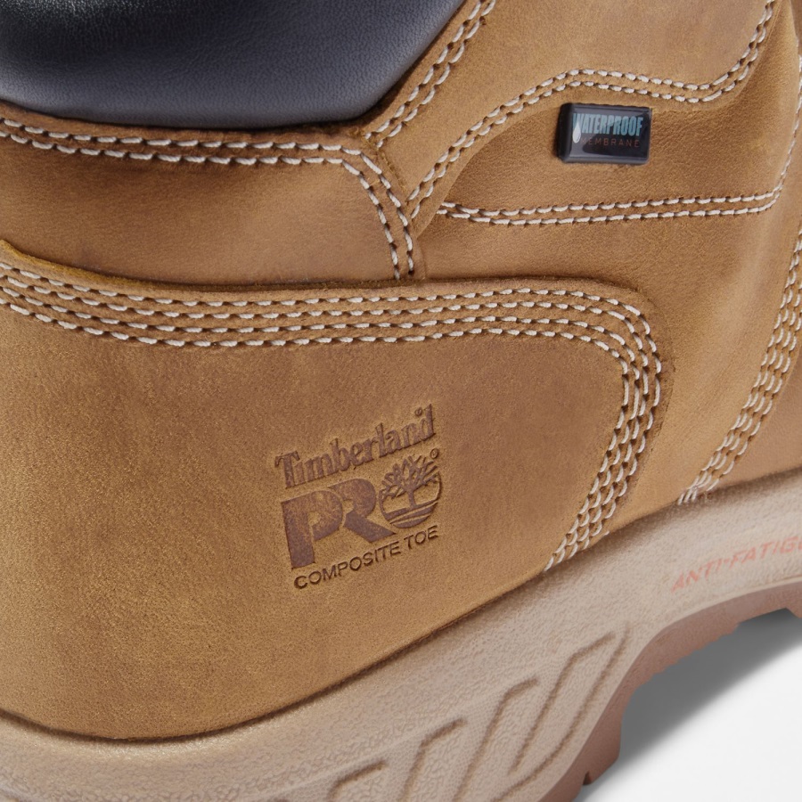 Timberland Ireland Distressed Wheat Full-Grain Men's Pro Helix Hd 6 Composite Toe Waterproof Work Boot