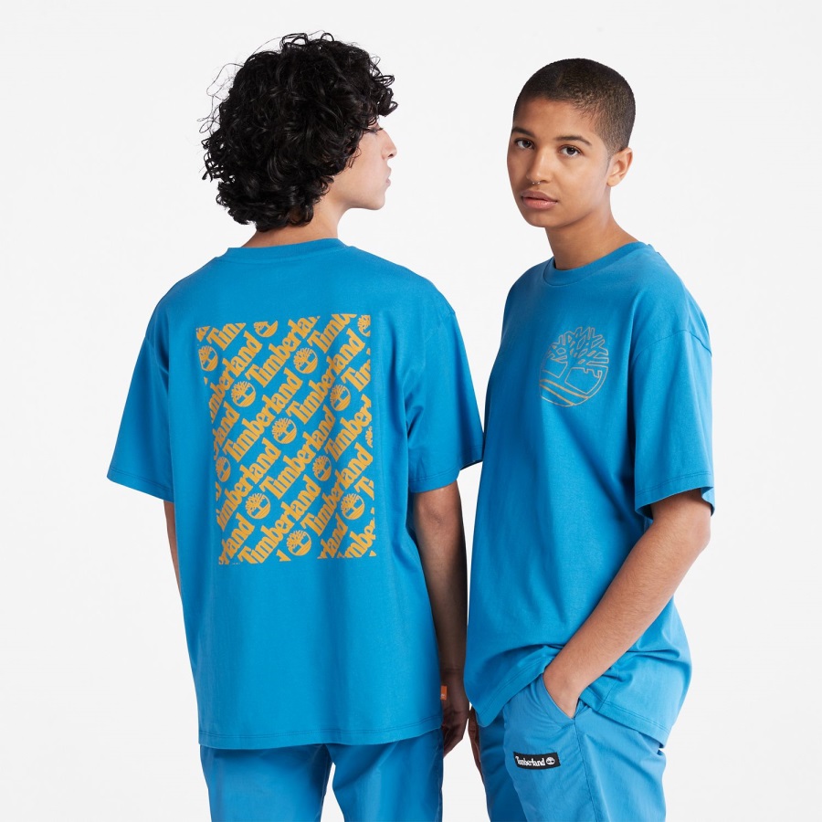 Timberland Ireland Graphic-Logo T-Shirt Bright Blue
