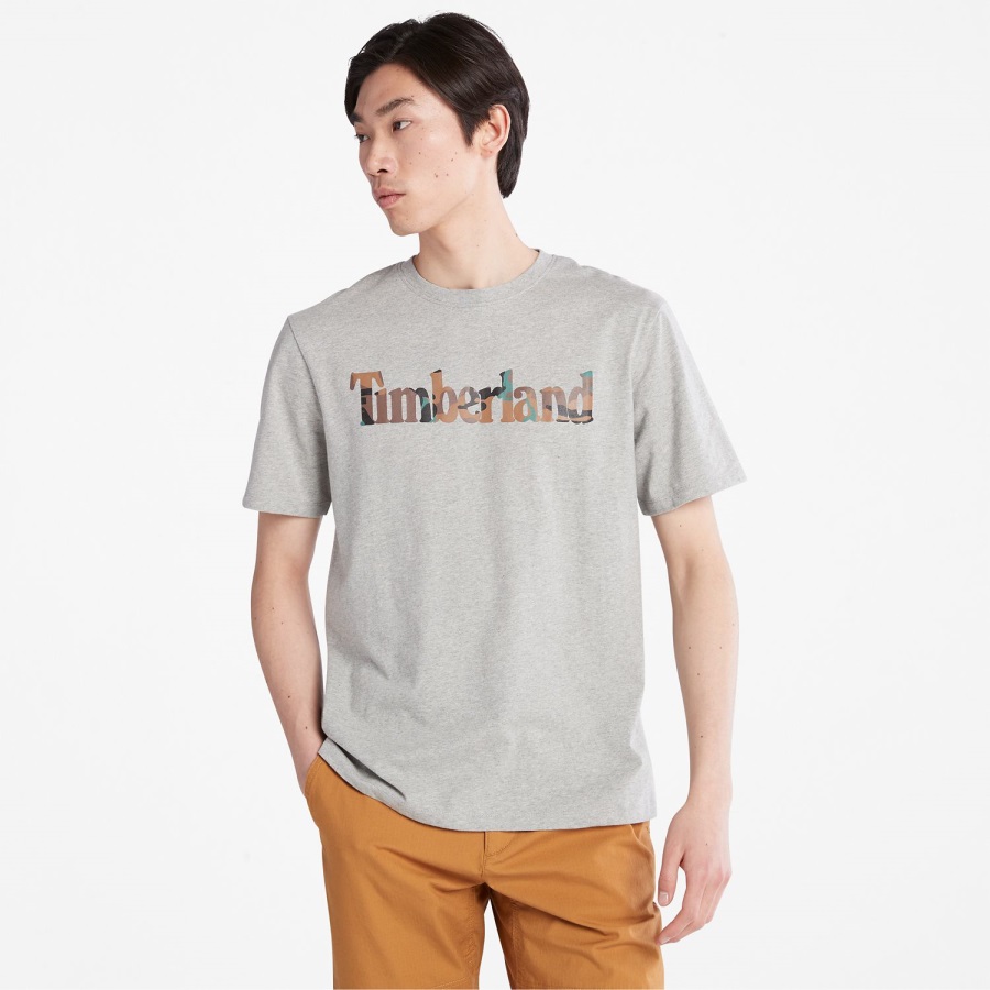 Timberland Ireland Grey Heather Men's Outdoor Heritage Camo-Logo T-Shirt