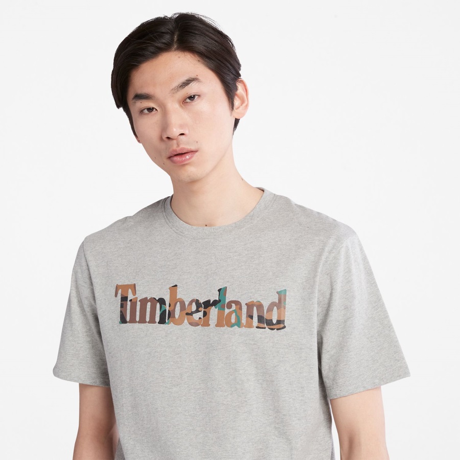 Timberland Ireland Grey Heather Men's Outdoor Heritage Camo-Logo T-Shirt