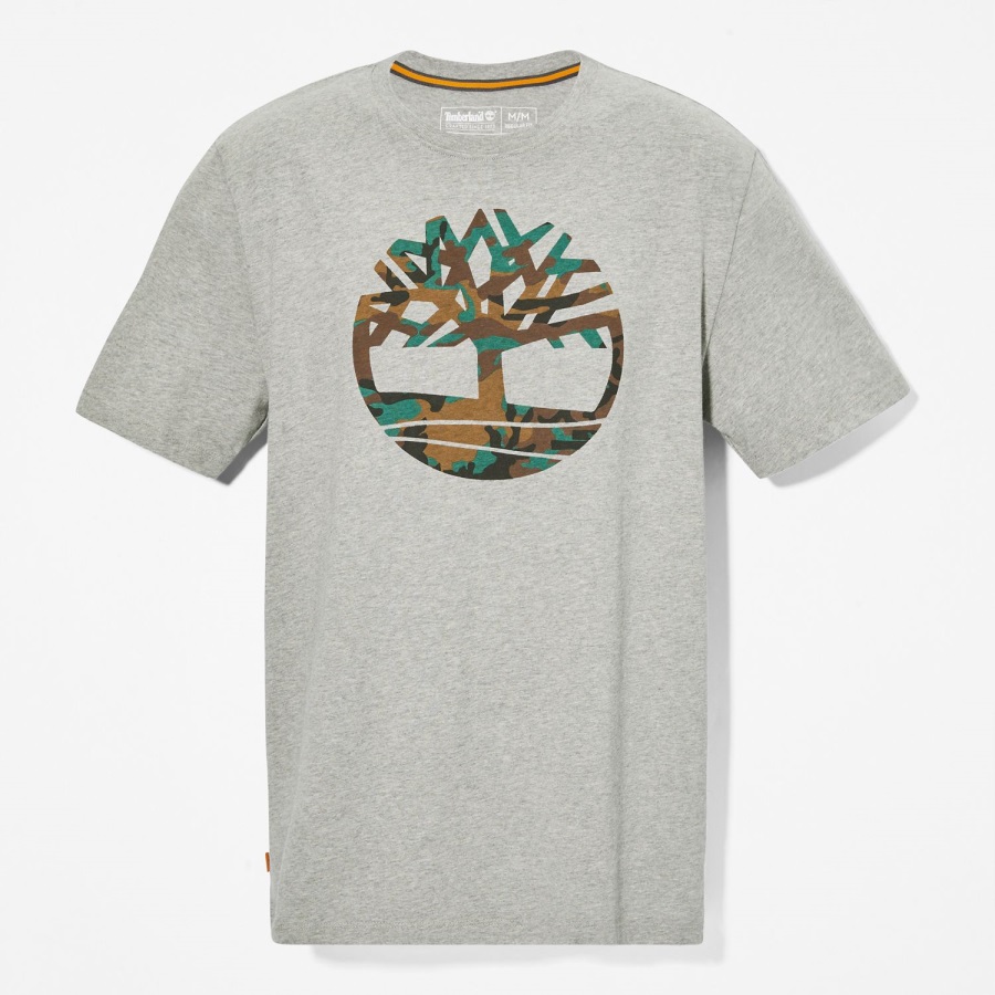 Timberland Ireland Grey Heather Men's Outdoor Heritage Camo Tree-Logo T-Shirt