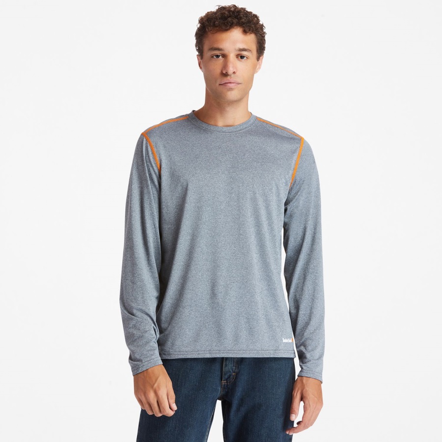 Timberland Ireland Heather Grey Men's Pro Wicking Good Sport Long-Sleeve T-Shirt