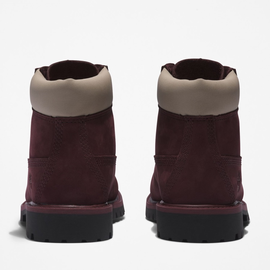 Timberland Ireland Junior Premium 6-Inch Waterproof Boots Burgundy Nubuck