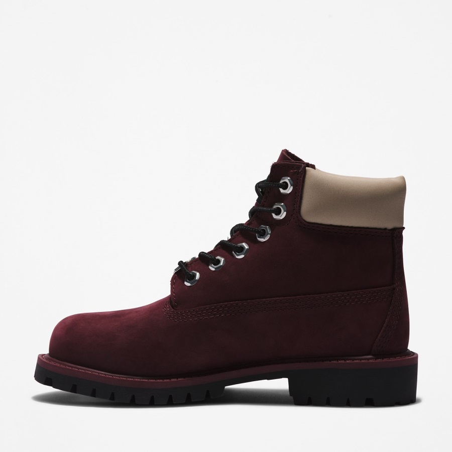 Timberland Ireland Junior Premium 6-Inch Waterproof Boots Burgundy Nubuck
