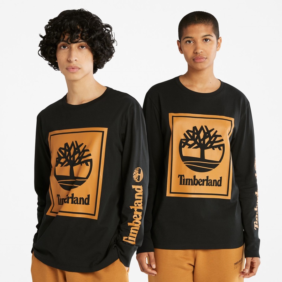 Timberland Ireland Long-Sleeve Logo T-Shirt Black/Wheat