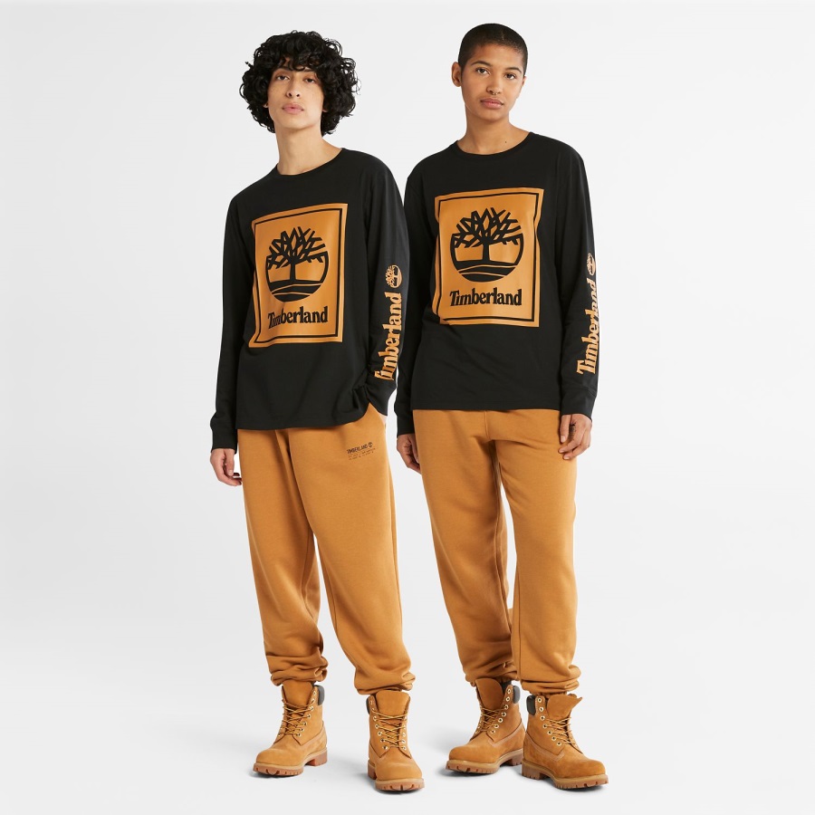 Timberland Ireland Long-Sleeve Logo T-Shirt Black/Wheat