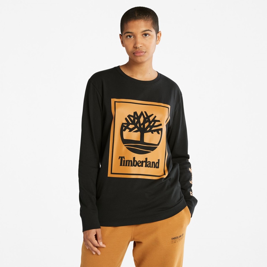 Timberland Ireland Long-Sleeve Logo T-Shirt Black/Wheat