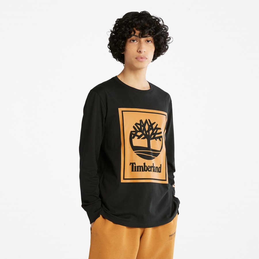 Timberland Ireland Long-Sleeve Logo T-Shirt Black/Wheat