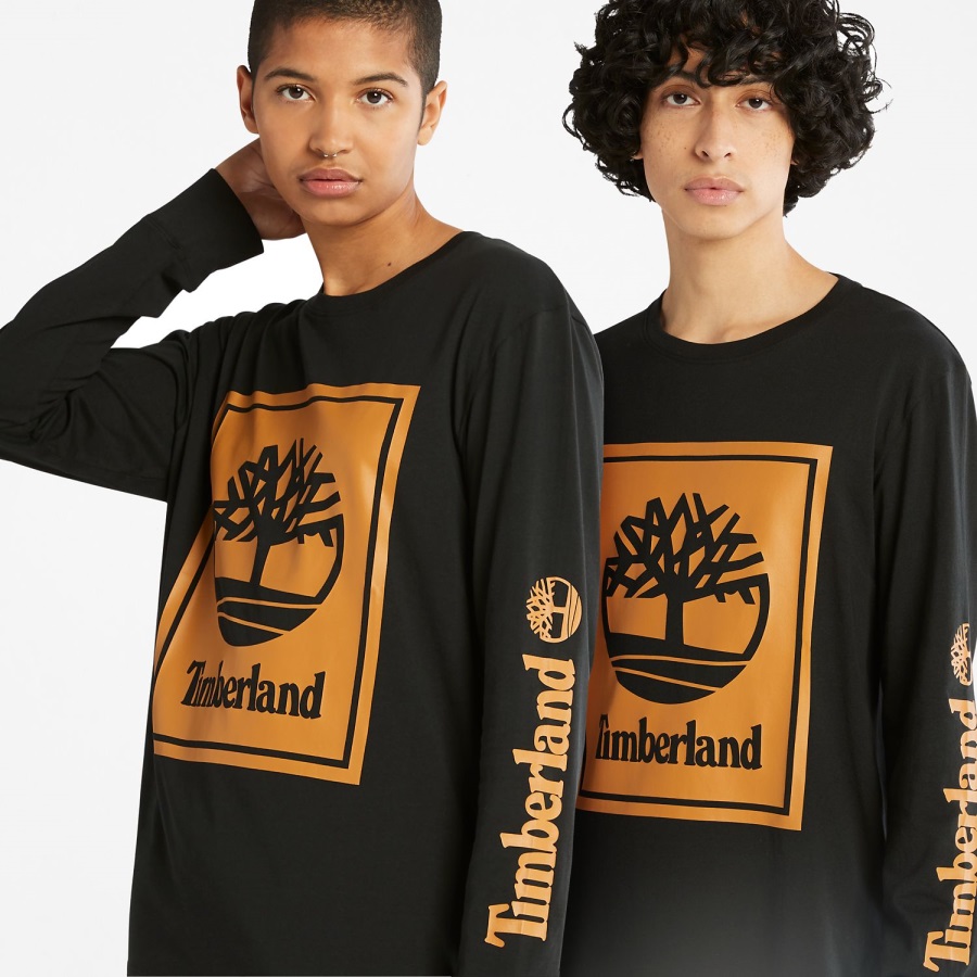 Timberland Ireland Long-Sleeve Logo T-Shirt Black/Wheat
