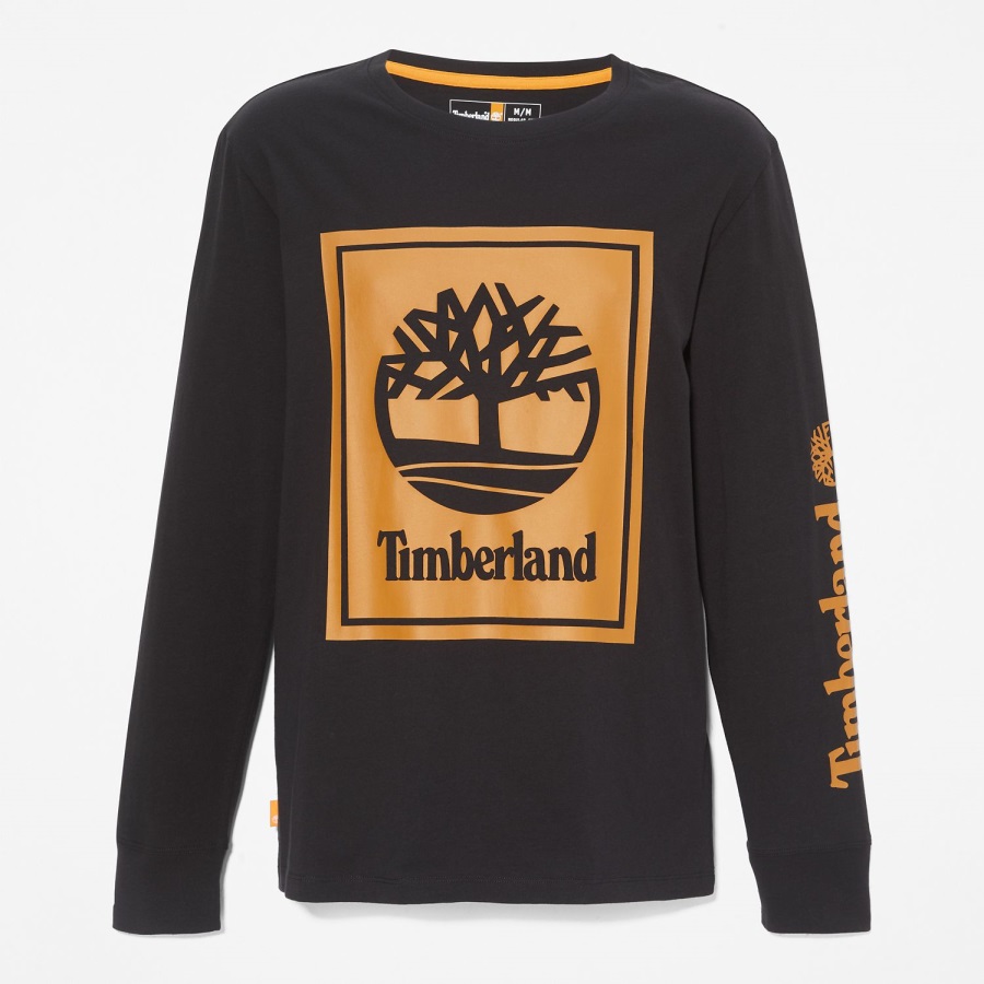 Timberland Ireland Long-Sleeve Logo T-Shirt Black/Wheat