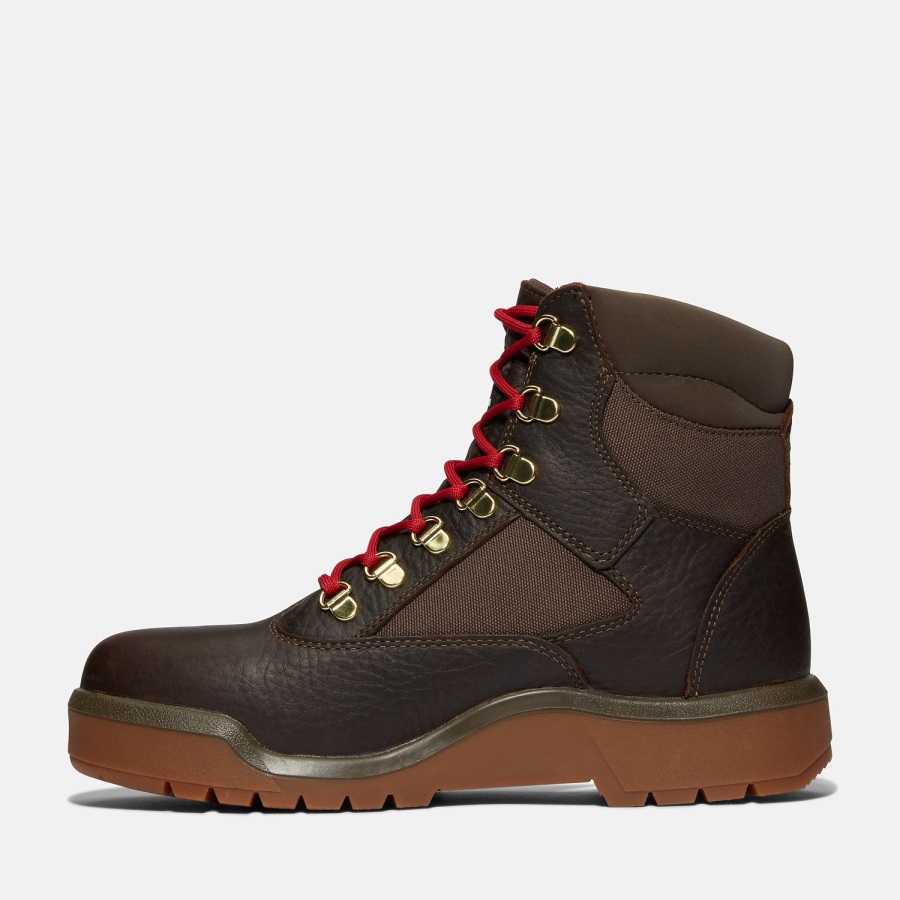 Timberland Ireland Men's 6-Inch Waterproof Field Boots Dark Brown Full-Grain