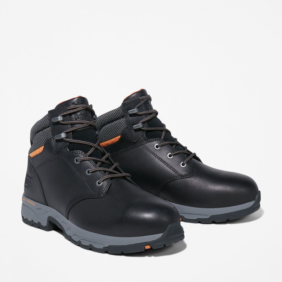 Timberland Ireland Men's Band Saw 6 Steel Toe Work Boot Black Full-Grain Leather