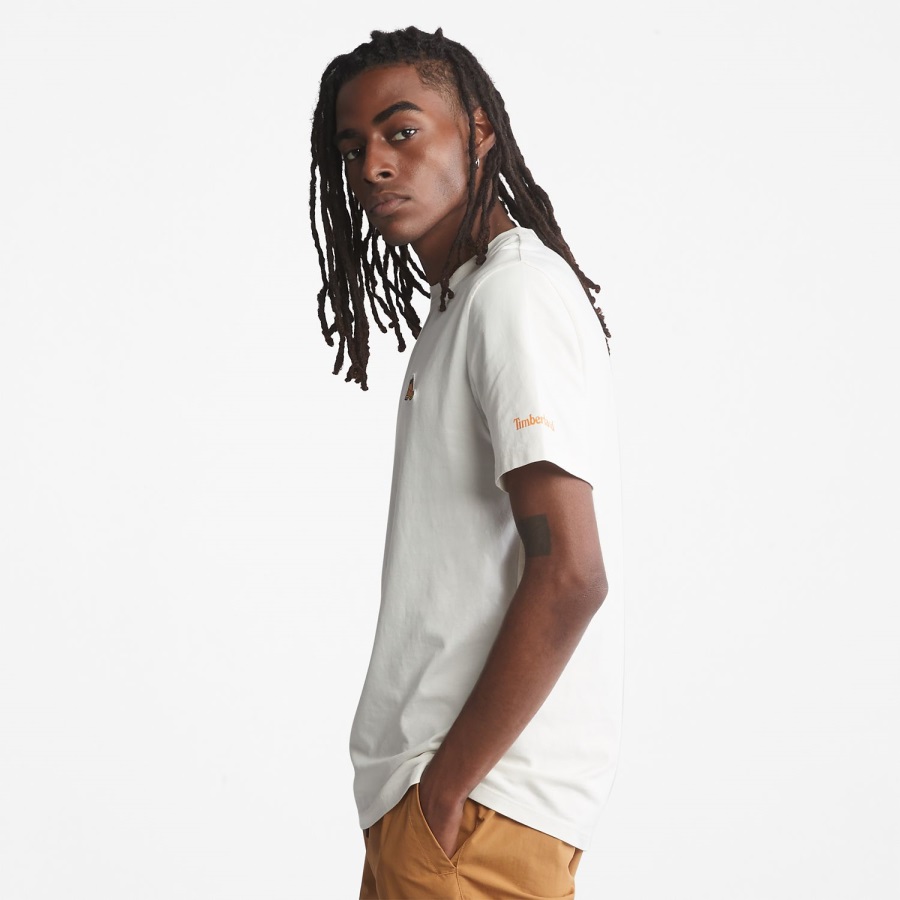 Timberland Ireland Men's Boot-Logo T-Shirt Vintage White