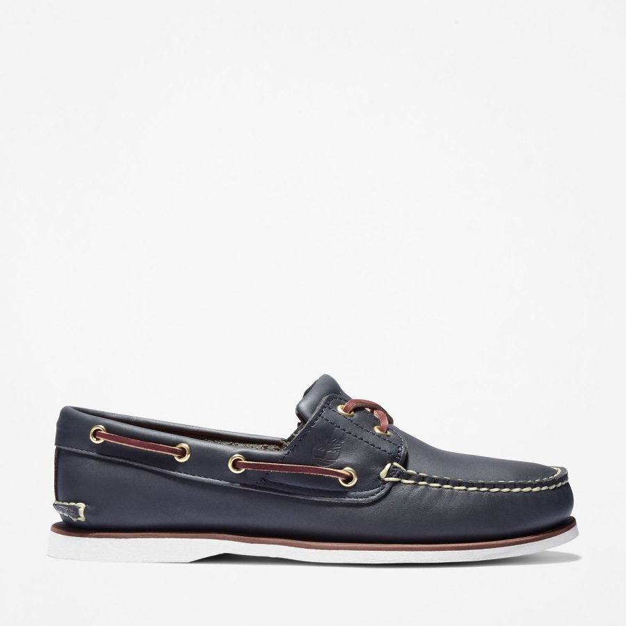 Timberland Ireland Men's Classic Two-Eye Boat Shoes Navy Smooth