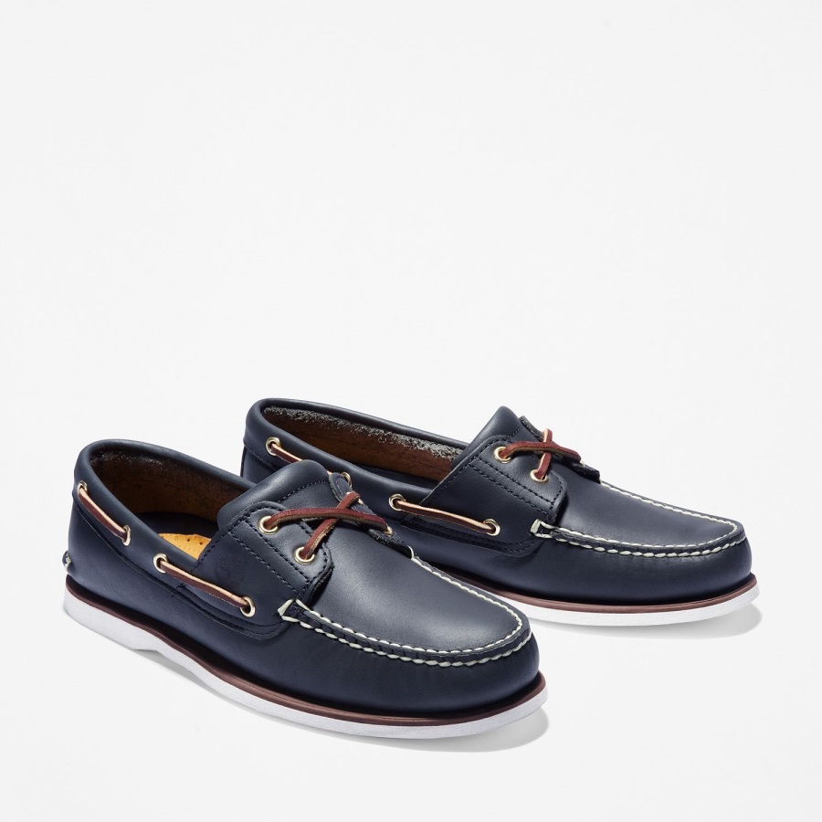 Timberland Ireland Men's Classic Two-Eye Boat Shoes Navy Smooth