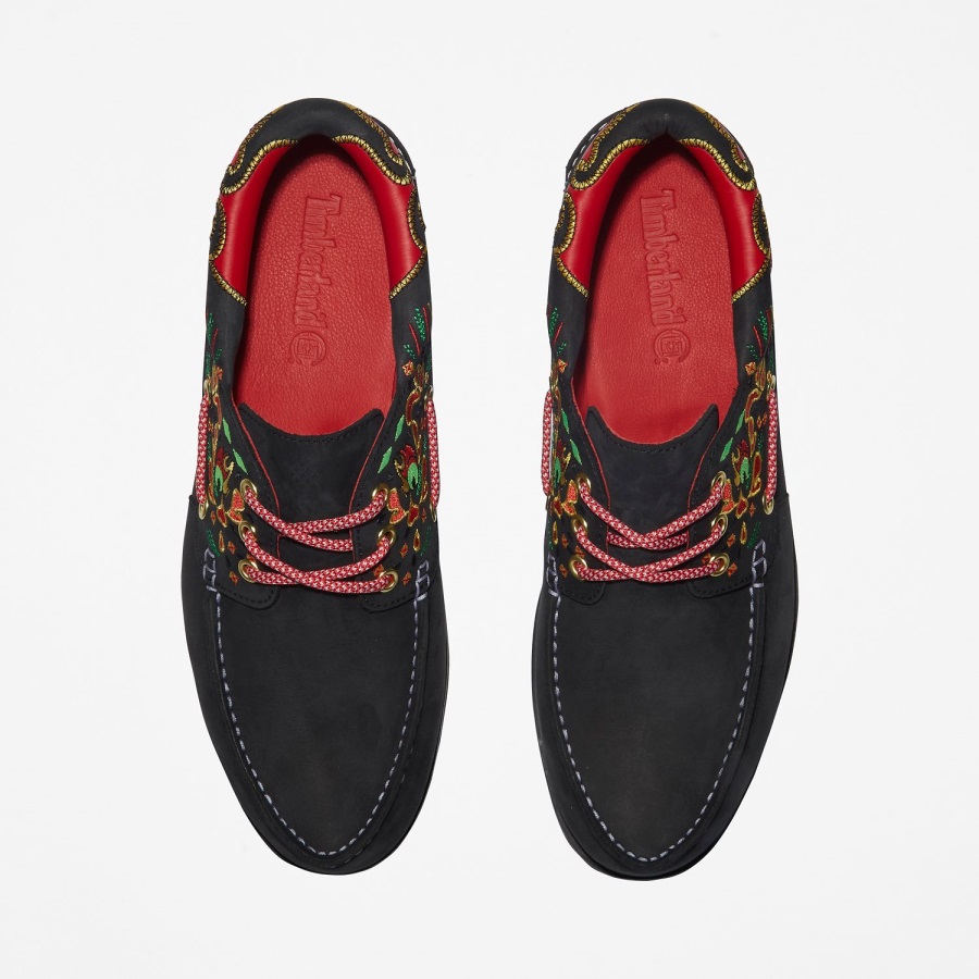 Timberland Ireland Men's Clot X 3-Eye Boat Shoe Black