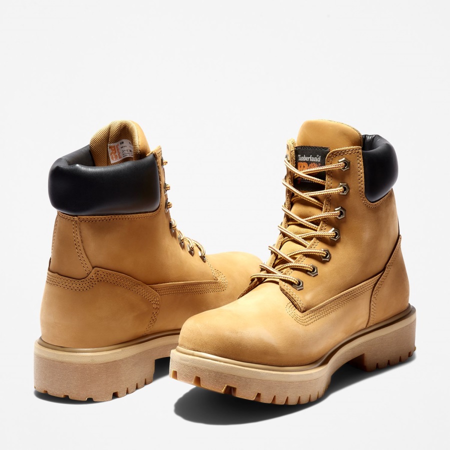 Timberland Ireland Men's Direct Attach 6 Waterproof Work Boot Wheat Nubuck