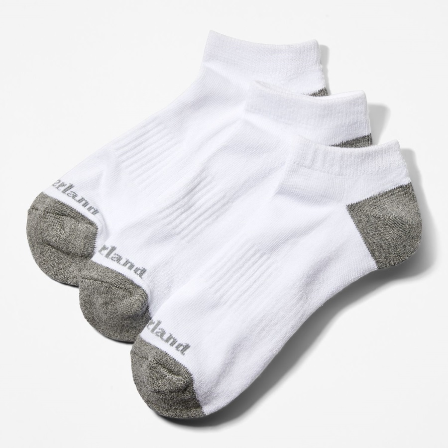 Timberland Ireland Men's Essential No-Show Socks (3-Pack) White