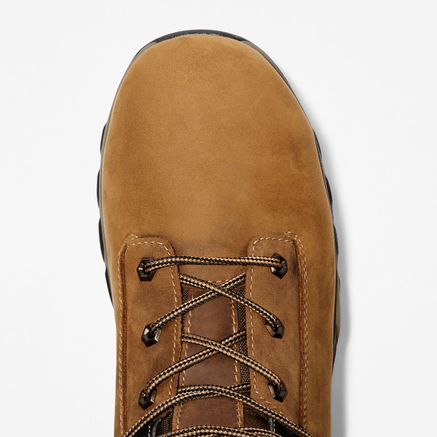 Timberland Ireland Men's Hypercharge 6 Composite Toe Waterproof Work Boot Brown Distressed Full-Grain