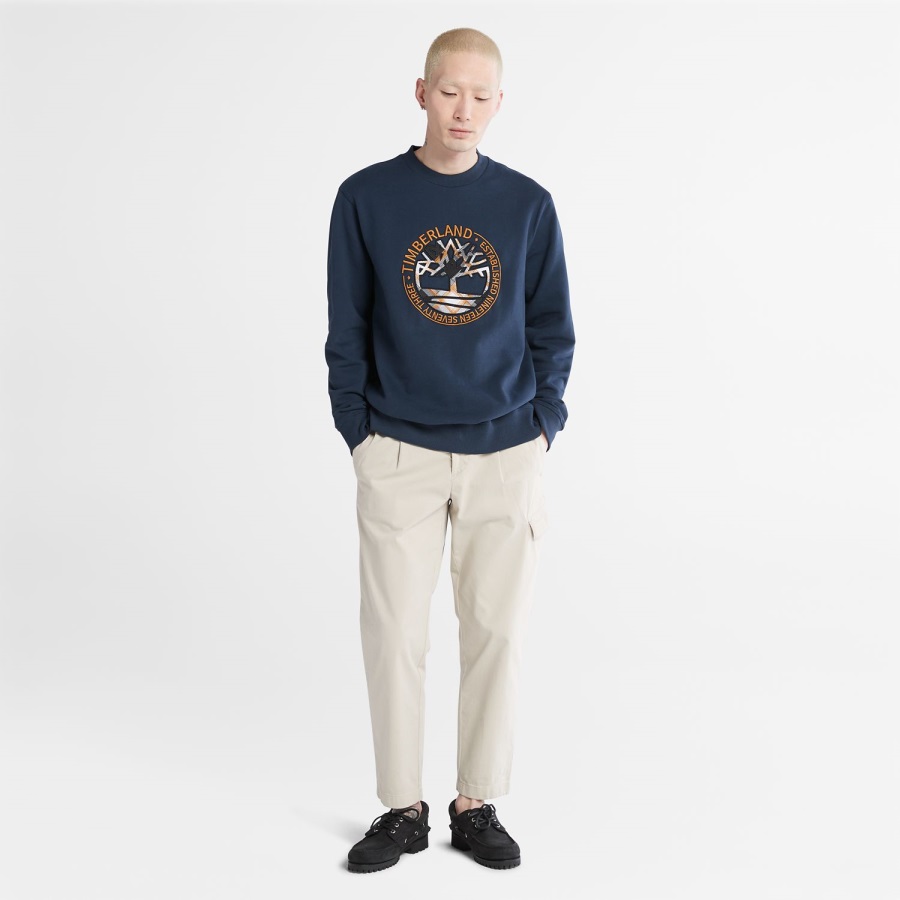 Timberland Ireland Men's Little Cold River Boucle Crewneck Sweatshirt Dark Navy